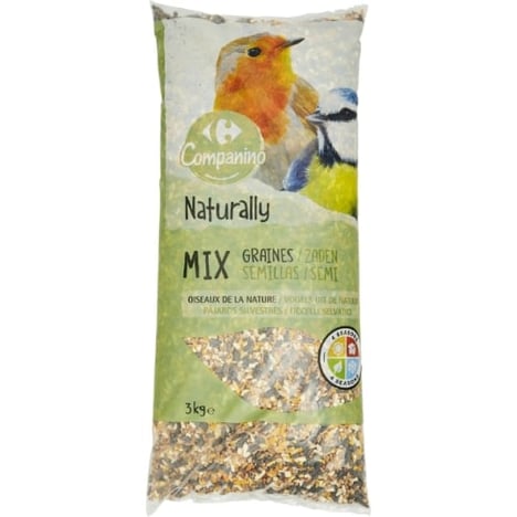 CARREFOUR Mélange de Graines Nature pour Oiseaux 3 kg