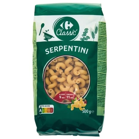 CARREFOUR Serpentini Pâtes Courtes 500 g