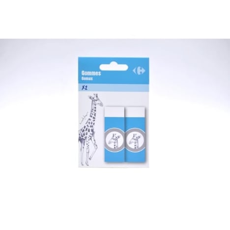 CARREFOUR Gommes Plastique Pack de 2