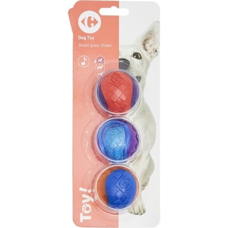 CARREFOUR Jouet 3 Balles Small pour Chien