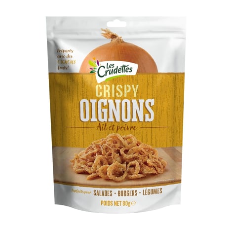 CRUDETTE Oignons Frits Ail et Poivre Crispy 80 g