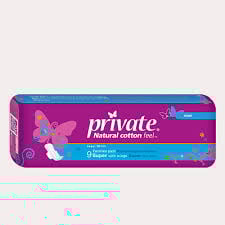SANITA PRIVATE Serviettes Hygiéniques Maxi Nuit Lot de 9