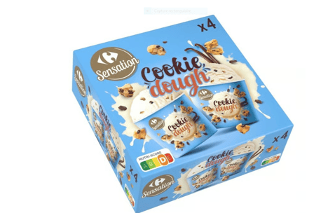 CARREFOUR SENSATION Mini Pots Glacés Cookie Dough Pack de 4 288g