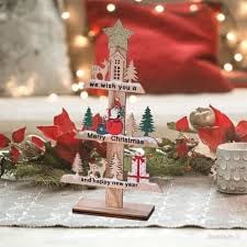 NOËL Panneau Décoratif en Bois 90x37cm