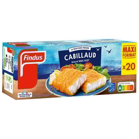 FINDUS Filets de Cabillaud Surgelés 20 pièces 1,02 kg