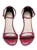 Sole House Maroon Glam: Sparkling Block Heels with Silver Brooch Detail - perfect for parties, celebrations & special occasions.