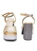 Sole House Golden Temptation Heels: Bold Glamour with Gold & Silver Accents - perfect for parties, celebrations & special occasions.