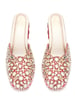 Sole House Red Mirror & Stone Embellished Block Heel Mules