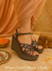 Sole House Starlit Glitter Wedge Heels: Midnight Grey Glamour with a Sparkling Finish - perfect for parties, celebrations & special occasions.