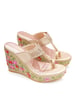 Sole House Noor Wedges: Handcrafted Elegance with Floral Embroidery & Contemporary Charm - perfect for parties, celebrations & special occasions.