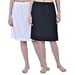 Aimly Women's Cotton Knee Length Skirt - White & Black (Pack of 2)