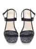 Sole House Timeless Charm: Classic Tweed Block Heels with Modern Straps - perfect for parties, celebrations & special occasions.