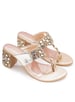 Sole House Gold Mirror Embellished Block Heels