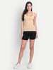 Aimly Women's Cotton Sleeveless Beige & White Camisole Slip Spaghetti 2XL Pack of 2 in Beige & White Color