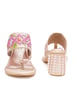 Sole House Golden Bloom Embroidered Rose Gold Heels