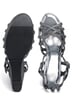 Sole House Starlit Glitter Wedge Heels: Midnight Grey Glamour with a Sparkling Finish - perfect for parties, celebrations & special occasions.