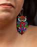 Fabricakraft Big Owl Earrings Set – Handmade Bohemian Drop Earrings | Terracotta Clay | Statement Gift for Her | Whimsical Owl Design