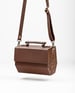 FabricaKraft Sienna Blossom Carver Satchel - Handcrafted Leather Bag with Floral Carvings