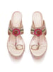 Sole House Rose Gold Embroidered Wedge Heels
