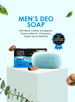 Pack of 4 (Buy 3 Get 1 Free) Love Veda Men's Deo Soap – Cooling Mint & Antioxidants for Fresh, Clear, and Soothing Skin