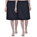 Aimly Women's Cotton Knee Length Skirt - Black (Pack of 2)