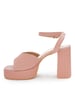 Sole House Bold & Chic: Blush Pink Platform Block Heels with Textured Design - perfect for parties, celebrations & special occasions.