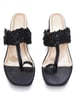 Sole House Midnight Black Chantilly Lace Block Heels