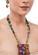 FabricaKraft Handcrafted African Tribal-Inspired Necklace & Earring Set – Terracotta Clay Jewelry with Unique Dual-Color Design