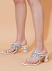 Sole House Fren Hand-Embroidered Cream Block Heels