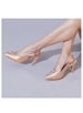 Sole House Blush Elegance: Handcrafted Satin Slingback Heels with Silver Brooch