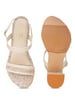 Sole House Ivory Tweed Textured Block Heel Sandals
