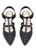 Sole House Midnight Edge Studded Pointed-Toe Block Heels