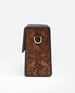 FabricaKraft Blossom Array Carved Messenger Bag | Handcrafted Wooden Panel | Leather Elegance