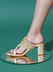 Sole House Golden Bloom Chantilly Lace Embellished Heels