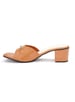 Sole House Everyday Luxe: Tan Bottega Block Heels with Gold Buckle Detail - perfect for parties, celebrations & special occasions.