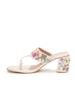 Sole House Threaded Elegance: Floral Embroidered Kolhapuri Block Heels - perfect for parties, celebrations & special occasions.