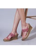 Sole House Pink Dabka & Zari Embroidered Wedge Sandals
