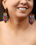 Fabricakraft Big Owl Earrings Set – Handmade Bohemian Drop Earrings | Terracotta Clay | Statement Gift for Her | Whimsical Owl Design
