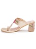Sole House Blossom Luxe Rose Gold Embroidered Block Heels