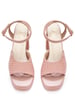Sole House Bold & Chic: Blush Pink Platform Block Heels with Textured Design - perfect for parties, celebrations & special occasions.