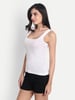 Aimly Women's Cotton Sleeveless White & Black Camisole Slip Spaghetti (2X-Large, Pack of 2) in White and Black Colors