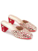 Sole House Red Mirror & Stone Embellished Block Heel Mules