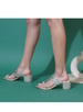 Sole House Silver Tikki Embroidered Block Heels