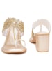 Sole House Golden Bloom Chantilly Lace Embellished Heels