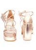 Sole House Enchanted Forest Heels: Rose-Gold Elegance with Crystal Floral Accents - perfect for parties, celebrations & special occasions.