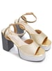 Sole House Golden Temptation Heels: Bold Glamour with Gold & Silver Accents - perfect for parties, celebrations & special occasions.