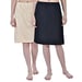 Aimly Women's Cotton Knee Length Skirt - Black & Beige (Pack of 2)