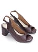 Sole House Chocolate Luxe Woven Textured Block Heels