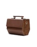 FabricaKraft Sienna Blossom Carver Satchel - Handcrafted Leather Bag with Floral Carvings