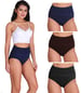 Aimly Women's Cotton Tummy Tucker Panties Control Shaper Slimming Hipster High Rise Blue Brown Black Combo Pack of 3